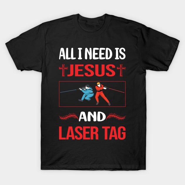 Funny Jesus Laser Tag T-Shirt by Happy Life